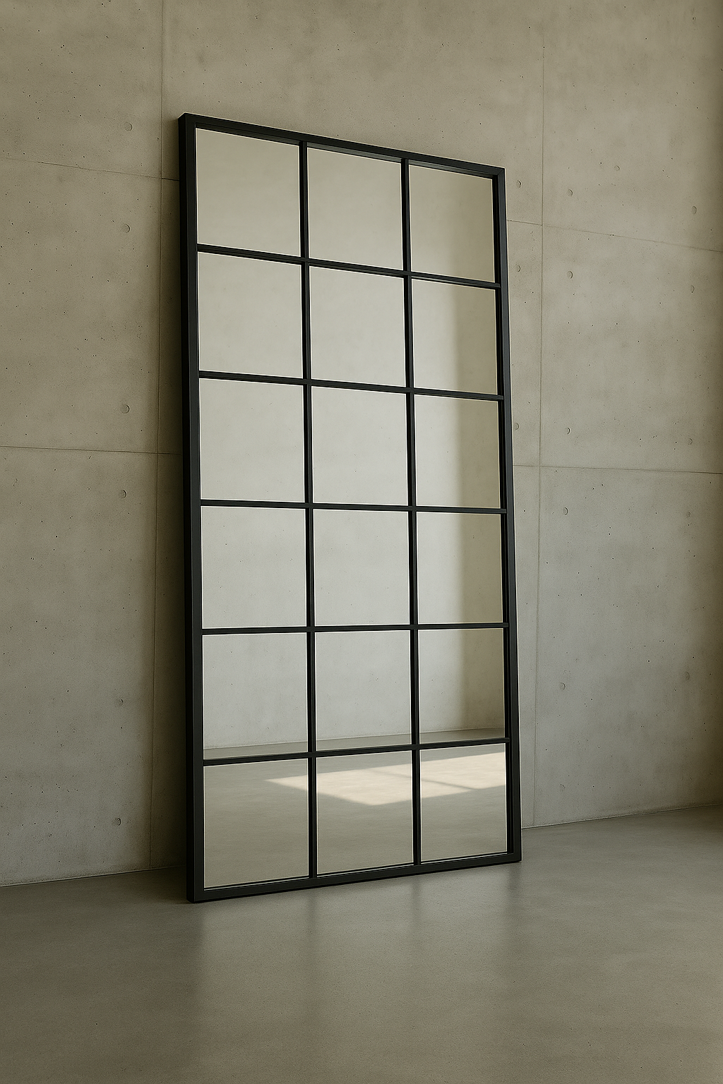 Black Frame Rectangle Window Mirror 180cm x 90cm